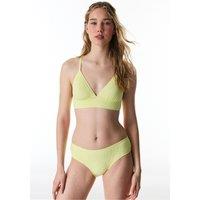 Penti Women's Arya Textured Mid Waist Bikini Bottom in Lemon | Size: Small
