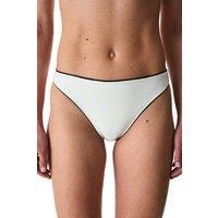 Penti Women's Nadia Textured Mid Waist Bikini Bottom in White | Size: Small