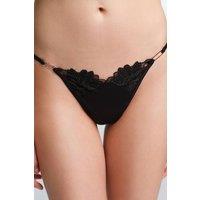 Penti Women's Obsidia String Briefs in Black | Size: Small
