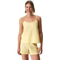 Penti Women's Sunny Day Muslin Cotton Shorts Pajama Set in Lemon | Size: XS