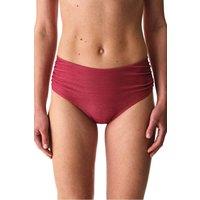 Penti Women's Dayana Ruched Metallic High Waist Bikini Bottom in Burgundy | Size: XS