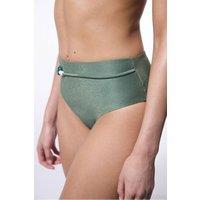 Penti Women's Beaded High-Waisted Bikini Bottom in Khaki | Size: XS