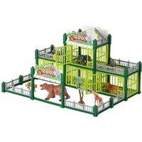 Living and Home 134-Piece Zoo Animal Figurine Building Toy Set for Children in Green