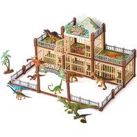 Living and Home 137-Piece Zoo Dinosaur Figurine Building Toy Set for Children in Brown