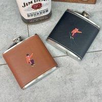 The Alphabet Gift Shop Skier Hip Flask in Brown