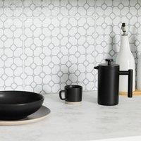 D-C-Fix Bloomy Grid Self Adhesive Vinyl Wall Tiles Pack of 6 (0.56sqm) in Grey | Size: 305mm x 305mm