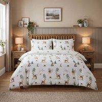 Rapport Home Woodland Winter Christmas Reversible Duvet Cover Set with Pillowcases | Size: King