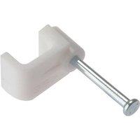 Forgefix Cable Clip Flat White 1.00Mm Box 100
