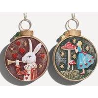 Stella Graham Set of 2 Alice in Wonderland pocket watch Christmas decorations