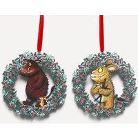Stella Graham Gruffalo, Mouse & Child Wooden Wreath Christmas Decoration in Natural