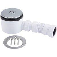 McAlpine 3 Pin Shower Trap + Flex Adaptor - Chrome Plastic in Silver