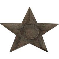 Lemon Pavilion Furniture and Decor Rustic Star-Shaped Tealight Holder - Metal - L2 x W14 x H8 cm - Brown