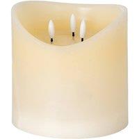 Lemon Pavilion Furniture and Decor Natural Glow 6x6 Melted LED Candle - Plastic - L15xW15xH15 cm - Cream