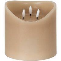 Lemon Pavilion Furniture and Decor Natural Glow 6x6 Melted LED Candle - Plastic - L15xW15xH15 cm - Taupe in Brown