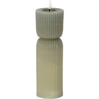 Lemon Pavilion Furniture and Decor Natural Glow 2.75x10 Carved LED Candle - Plastic - L7xW7xH24 cm - Grey