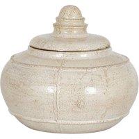 Lemon Pavilion Furniture and Decor Tarn Collection Medium Pot with Lid - Ceramic - L20xW20xH12 cm - White