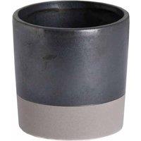 Lemon Pavilion Furniture and Decor Planter - Ceramic - L11 x W11 x H12 cm - Metallic Grey