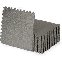 Structure Fitness Interlocking EVA Gym Floor Mats Fitness Floor Exercise in Grey