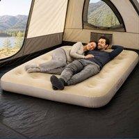Airzzz Double Air Bed Beige Flocked Inflatable Camping Guest Bed