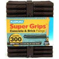 PLASPLUGS Supergrip Wall Plugs (Pack of 300) in Brown