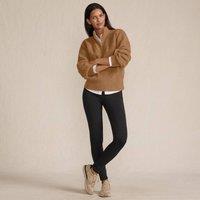Lands' End Women's Petite Serious Sweats Fleece-lined Leggings in Black | Size: 8