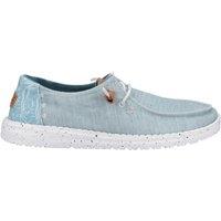 Hey Dude Women's 'Wendy Heathered Slub Tropical' Slip On Shoes in Blue | Size: 6