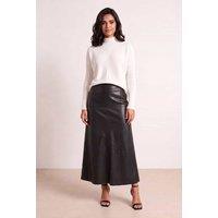 Style Cheat Women's PU Midi Skirt - Black | Size: 10