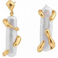 Angel Barocco Women's Stick Baroque Pearl Earrings - Gold