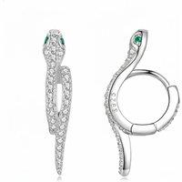 Angel Barocco Women's Serpent Sparkle Hoop Earrings - Gold & Silver Vermeil - Gold Colourway