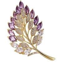 Angel Barocco Women's Purple Crystal Leaf Brooch