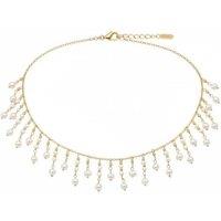 Angel Barocco Women's Natural Freshwater Pearl Tassel Choker Chain - White