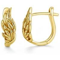 Angel Barocco Women's Sterling Silver Angel Wing Hoop Earrings - Gold