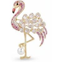 Angel Barocco Women's Flamingo Freshwater Pearl Brooch - Gold