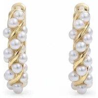 Angel Barocco Women's Twisted Pearl Mini Hoop Earrings - Silver in Gold
