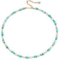 Angel Barocco Women's Freshwater Pearl Green Shell Beaded Choker Necklace