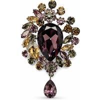 Angel Barocco Women's Vintage Crystal Cluster Drop Brooch - Purple