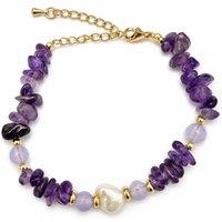 Angel Barocco Women's Amethyst Chip & Baroque Pearl Bracelet - Purple