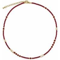 Angel Barocco Women's Red Agate & Freshwater Pearl Beaded Necklace - Burgundy
