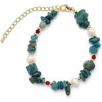 Angel Barocco Women's Blue Apatite & Freshwater Pearl Gemstone Bracelet - Blue