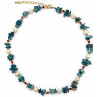 Angel Barocco Women's Blue Apatite & Freshwater Pearl Gemstone Necklace - Blue