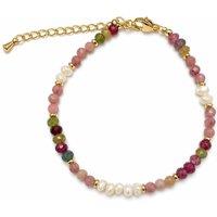 Angel Barocco Women's Multicolour Tourmaline & Freshwater Pearl Beaded Bracelet - Natural