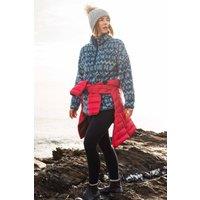 Weird Fish Women's Pikard 1/4 Zip Printed Cosy Fleece in Light Blue | Size: 10