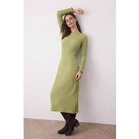WOVCOR Women's Textured Maxi Knit Dress Premium Fit in Light Green | Size: Medium