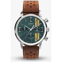 Timex Men's Marlin Chronograph Brown Leather Strap Watch TW2W99100 in Green | Size: Large