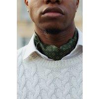 Elizabetta Boutique Men's Corbara - Silk Ascot Cravat Tie in Olive