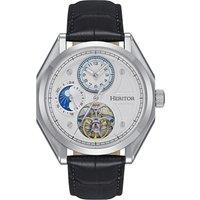 Heritor Automatic Men's Antoni Leather-Band Watch in White