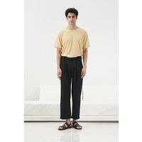 Giesto Men's Cotton Linen Suit Pants in Black | Size: Medium