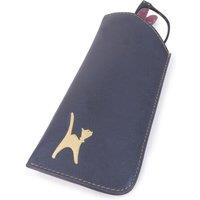 Catwalk Collection Handbags Women's Iris Leather Glasses Case Sleeve in Blue