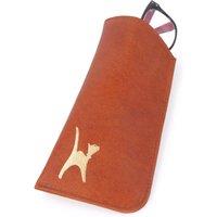 Catwalk Collection Handbags Women's Iris Leather Glasses Case Sleeve in Tan