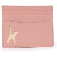 Catwalk Collection Handbags Women's Polina Leather Credit Card Holder With Embossed Cat in Pink | Size: Small